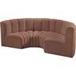 Meridian Furniture Arc Cognac Vegan Leather Modular Sectional