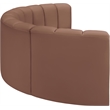 Meridian Furniture Arc Cognac Vegan Leather Modular Sectional