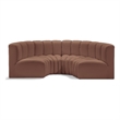 Meridian Furniture Arc Cognac Vegan Leather Modular Sectional