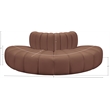 Meridian Furniture Arc Cognac Vegan Leather Modular Sectional