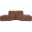 Meridian Furniture Arc Cognac Vegan Leather Modular Sectional