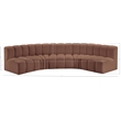 Meridian Furniture Arc Cognac Vegan Leather Modular Sectional