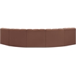 Meridian Furniture Arc Cognac Vegan Leather Modular Sectional