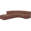 Meridian Furniture Arc Cognac Vegan Leather Modular Sectional