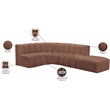 Meridian Furniture Arc Cognac Vegan Leather Modular Sectional