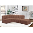Meridian Furniture Arc Cognac Vegan Leather Modular Sectional