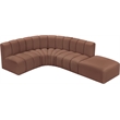 Meridian Furniture Arc Cognac Vegan Leather Modular Sectional