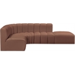 Meridian Furniture Arc Cognac Vegan Leather Modular Sectional