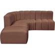 Meridian Furniture Arc Cognac Vegan Leather Modular Sectional