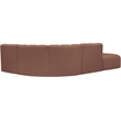 Meridian Furniture Arc Cognac Vegan Leather Modular Sectional