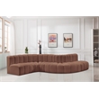 Meridian Furniture Arc Cognac Vegan Leather Modular Sectional