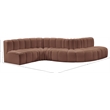 Meridian Furniture Arc Cognac Vegan Leather Modular Sectional