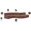 Meridian Furniture Arc Cognac Vegan Leather Modular Sectional