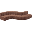 Meridian Furniture Arc Cognac Vegan Leather Modular Sectional