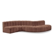 Meridian Furniture Arc Cognac Vegan Leather Modular Sectional