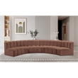 Meridian Furniture Arc Cognac Vegan Leather Modular Sectional