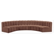 Meridian Furniture Arc Cognac Vegan Leather Modular Sectional