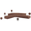 Meridian Furniture Arc Cognac Vegan Leather Modular Sectional