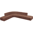 Meridian Furniture Arc Cognac Vegan Leather Modular Sectional