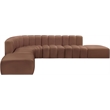 Meridian Furniture Arc Cognac Vegan Leather Modular Sectional