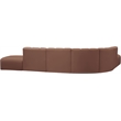 Meridian Furniture Arc Cognac Vegan Leather Modular Sectional
