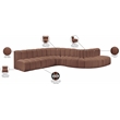 Meridian Furniture Arc Cognac Vegan Leather Modular Sectional