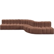 Meridian Furniture Arc Cognac Vegan Leather Modular Sectional