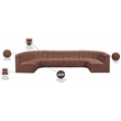Meridian Furniture Arc Cognac Vegan Leather Modular Sectional