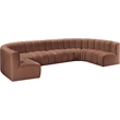 Meridian Furniture Arc Cognac Vegan Leather Modular Sectional