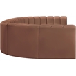 Meridian Furniture Arc Cognac Vegan Leather Modular Sectional