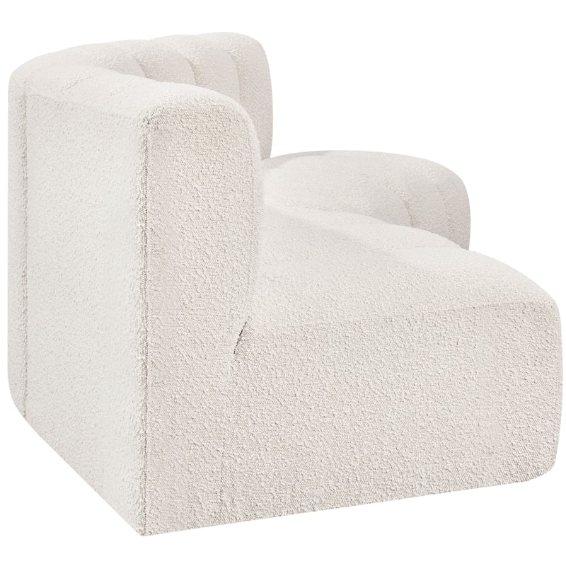 Meridian Furniture Arc Cream Boucle Fabric Modular Sectional