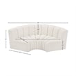 Meridian Furniture Arc Cream Boucle Fabric Modular Sectional