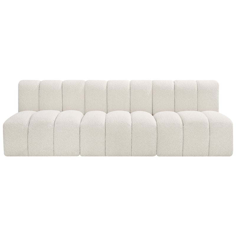Meridian Furniture Arc Cream Boucle Fabric Modular Sectional