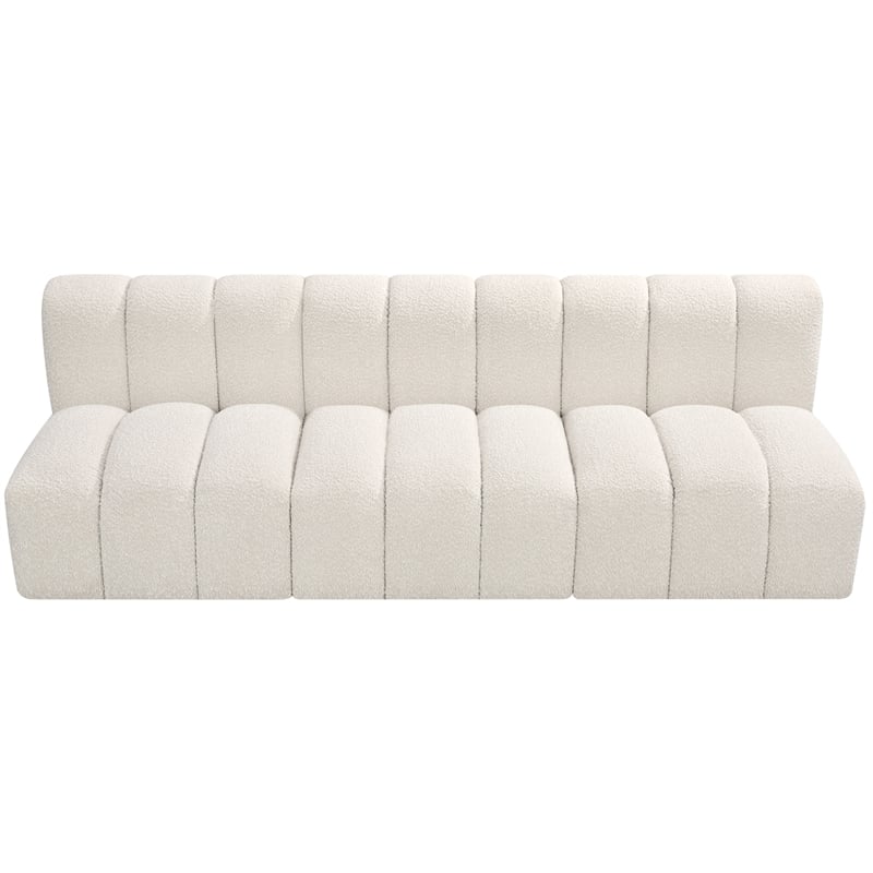 Meridian Furniture Arc Cream Boucle Fabric Modular Sectional