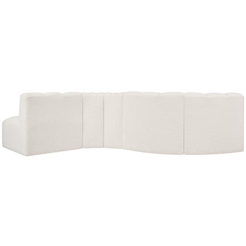 Meridian Furniture Arc Cream Boucle Fabric Modular Sectional