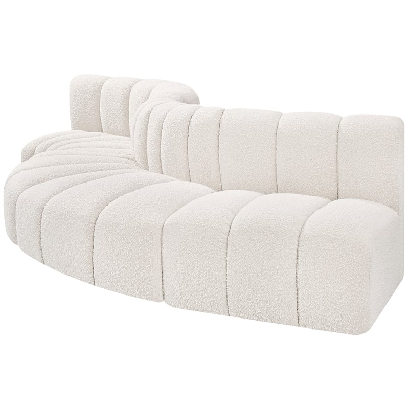 Meridian Furniture Arc Cream Boucle Fabric Modular Sectional