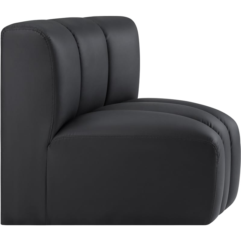 Meridian Furniture Arc Black Vegan Leather Curved Corner