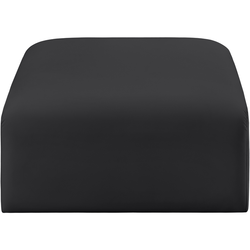 Meridian Furniture Arc Black Vegan Leather Ottoman