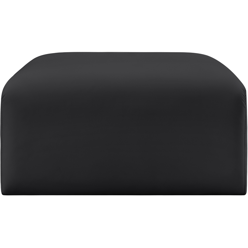 Meridian Furniture Arc Black Vegan Leather Ottoman
