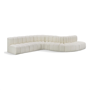 Meridian Furniture Arc Cream Vegan Leather Modular Sectional