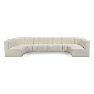 Meridian Furniture Arc Cream Vegan Leather Modular Sectional