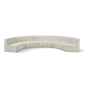 Meridian Furniture Arc Cream Vegan Leather Modular Sectional