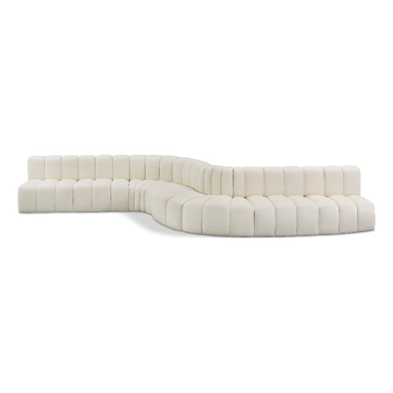 Meridian Furniture Arc Cream Vegan Leather Modular Sectional
