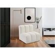 Meridian Furniture Arc Cream Vegan Leather Straight Chair