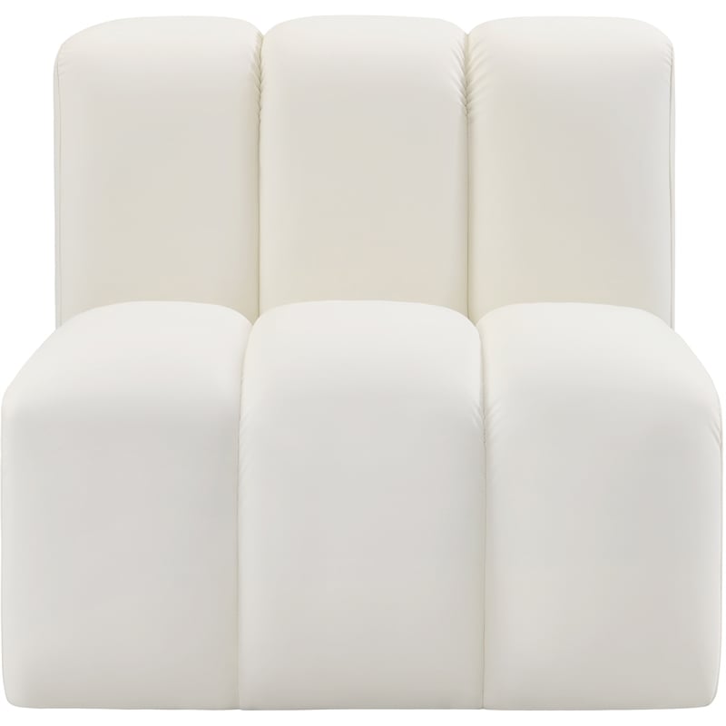 Meridian Furniture Arc Cream Vegan Leather Straight Chair