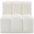 Meridian Furniture Arc Cream Vegan Leather Straight Chair