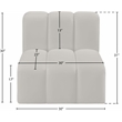 Meridian Furniture Arc Cream Vegan Leather Straight Chair
