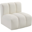 Meridian Furniture Arc Cream Vegan Leather Straight Chair