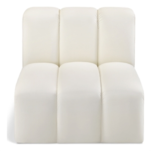 Meridian Furniture Arc Cream Vegan Leather Straight Chair