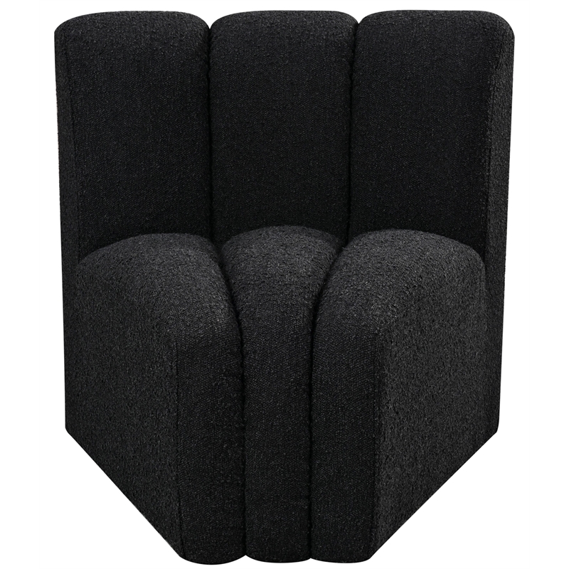 Meridian Furniture Arc Black Boucle Fabric Curved Corner